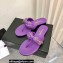 Chanel Chain Lambskin and Metal Thong Sandals G38210 Purple 2022