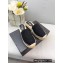 Prada Linen Logo Embroidered Espadrilles Slippers Black 2022
