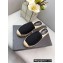 Prada Linen Logo Embroidered Espadrilles Slippers Black 2022