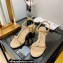 Chanel Heel 5cm Chain Lambskin and Jewelry Sandals Beige 2022