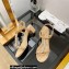 Chanel Heel 5cm Chain Lambskin and Jewelry Sandals Beige 2022