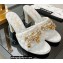 Chanel Heel 8.5cm Chain Lambskin and Jewelry Mules White 2022