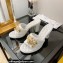 Chanel Heel 8.5cm Chain Lambskin and Jewelry Mules White 2022
