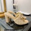 Chanel Heel 8.5cm Chain Lambskin and Jewelry Mules Beige 2022