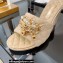Chanel Heel 8.5cm Chain Lambskin and Jewelry Mules Beige 2022