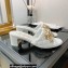 Chanel Heel 5cm Chain Lambskin and Jewelry Mules White 2022
