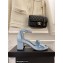 Chanel CC Logo and Bow Sandals Light Blue 2022