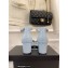 Chanel CC Logo and Bow Sandals Light Blue 2022
