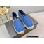 Prada Linen Logo Embroidered Espadrilles Blue 2022