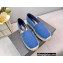 Prada Linen Logo Embroidered Espadrilles Blue 2022