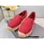 Prada Linen Logo Embroidered Espadrilles Red 2022