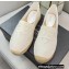Prada Linen Logo Embroidered Espadrilles White 2022