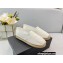 Prada Linen Logo Embroidered Espadrilles White 2022