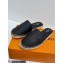 Louis Vuitton Perforated Calf Leather Starboard Flat Espadrilles Slippers Black 2022