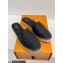 Louis Vuitton Perforated Calf Leather Starboard Flat Espadrilles Slippers Black 2022