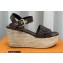 Louis Vuitton Monogram Canvas Starboard Wedge Espadrilles Sandals Brown 2022