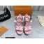 Louis Vuitton Perforated Calf Leather Starboard Wedge Espadrilles Sandals Pink 2022