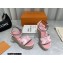 Louis Vuitton Perforated Calf Leather Starboard Wedge Espadrilles Sandals Pink 2022
