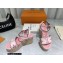 Louis Vuitton Perforated Calf Leather Starboard Wedge Espadrilles Sandals Pink 2022