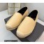Saint Laurent Monogram Embroidered Espadrilles in Lambskin Beige 2022