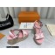 Louis Vuitton Perforated Calf Leather Starboard Wedge Espadrilles Sandals Pink 2022