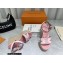 Louis Vuitton Perforated Calf Leather Starboard Wedge Espadrilles Sandals Pink 2022