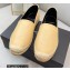 Saint Laurent Monogram Embroidered Espadrilles in Lambskin Beige 2022