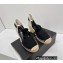 Prada Linen Logo Embroidered Platform 8cm Wedge Espadrilles Black 2022