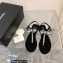 Chanel Grosgrain and Jewelry Bow Sandals G38853 Black 2022