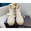 Prada Linen Logo Embroidered Platform 8cm Wedge Espadrilles White 2022