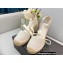 Prada Linen Logo Embroidered Platform 8cm Wedge Espadrilles White 2022