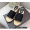 Prada Linen Logo Embroidered Espadrilles Slides Black 2022