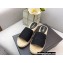 Prada Linen Logo Embroidered Espadrilles Slides Black 2022
