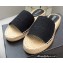 Prada Linen Logo Embroidered Espadrilles Slides Black 2022