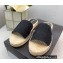 Prada Linen Logo Embroidered Espadrilles Slides Black 2022