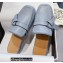 Loewe Gate flat mules in calfskin Gray Blue 2022