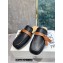 Loewe Gate flat mules in calfskin Black/Tan 2022
