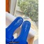 Louis Vuitton Crystal Bow Diva Flat Mules Embroidered Satin Blue 2022