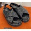 Louis Vuitton Paseo Flat Comfort Sandals Monogram-embossed Black 2022