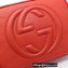 Gucci Soho Small Leather Disco Bag 308364 Orange Red