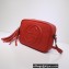 Gucci Soho Small Leather Disco Bag 308364 Orange Red