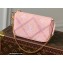 Louis Vuitton Monogram Empreinte Leather Mini Pochette Accessoires Bag Embroidered Pink M81140