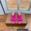 Loro Piana Heel 8cm Suede Goatskin Summer Charms Sandals Fuchsia