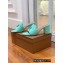 Loro Piana Heel 8cm Suede Goatskin Summer Charms Sandals Turquoise Green