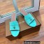 Loro Piana Heel 8cm Suede Goatskin Summer Charms Sandals Turquoise Green