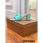 Loro Piana Heel 8cm Suede Goatskin Summer Charms Sandals Turquoise Green