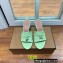 Loro Piana Heel 8cm Suede Goatskin Summer Charms Sandals Light Green