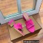 Loro Piana Heel 8cm Suede Goatskin Summer Charms Sandals Fuchsia