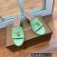 Loro Piana Heel 8cm Suede Goatskin Summer Charms Sandals Light Green