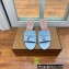 Loro Piana Heel 8cm Suede Goatskin Summer Charms Sandals Light Blue